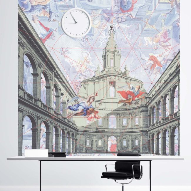 White office interior with place of work